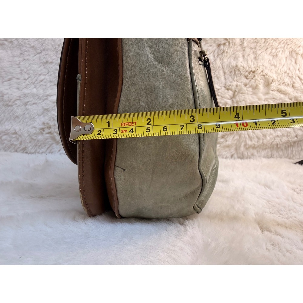 Tignanello Leather Crossbody Bag Sage Green Brown Turquoise Studded Boho A292859 - Picture 11 of 11